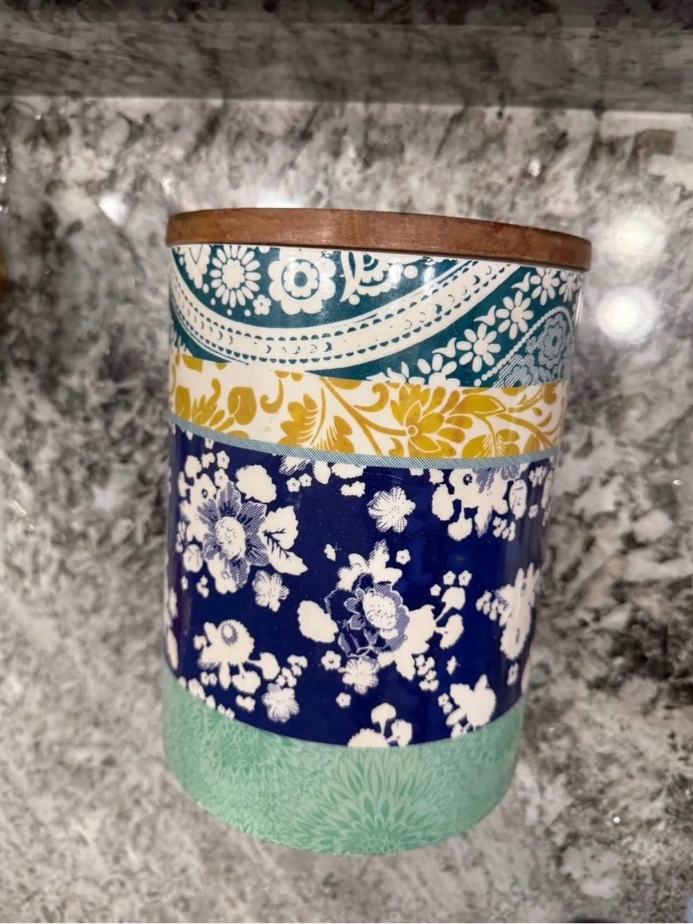 Anthropologie Jacquard Canisters Set of 3
